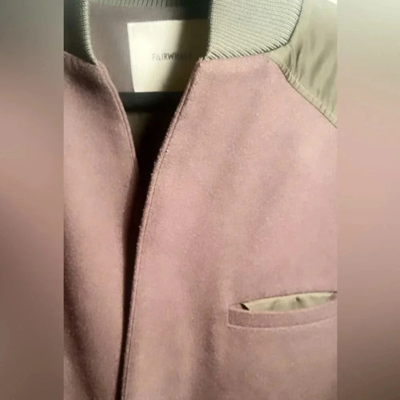 Vintage Mark FAIRWHALE nylon wool green 2 snap pockets overcoat jacket XXL - Picture 2 of 6